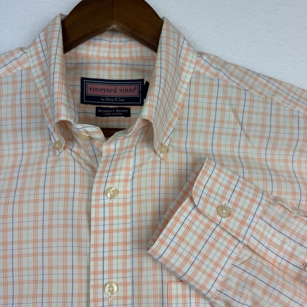 Vineyard Vines Murray Shirt White Plaid Button Down Men's L